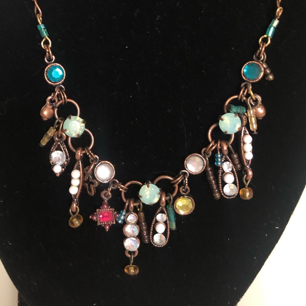 Boho Chic Antique Multicolor Bead & Jem Necklace - Picture 4 of 8
